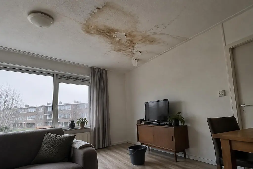 Lekdetectie Oss – vochtplek op het plafond onder een badkamer